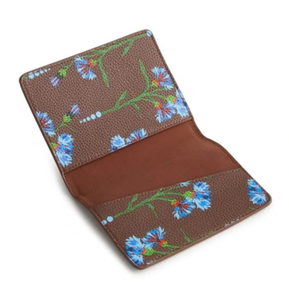 NWT.  Vera Bradley Faux Leather Passport Cover.  Bachelor Button Dot print. - Picture 2 of 6